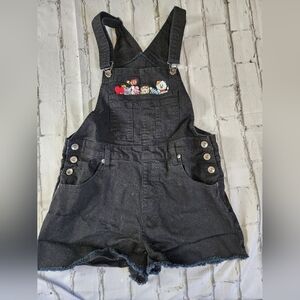 B2t1 Black Overalls Shorts